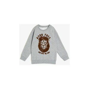 Koton Gray Kids Embroidered Sweatshirt