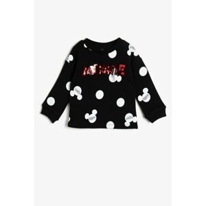 Koton Black Girl Minnie By Cotton Sweatshirt