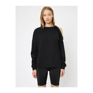 Koton Women's Black Handmade Sweatshirt