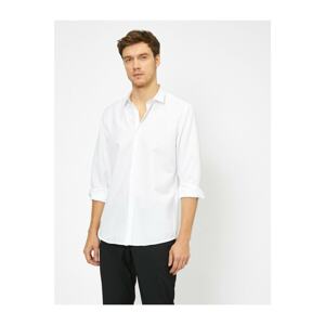 Koton Men's White Classic Collar Shirt