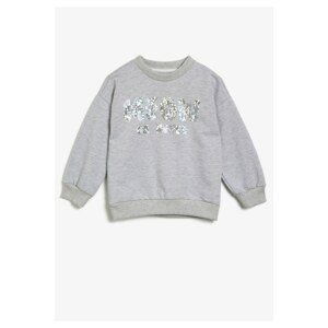 Koton Gray Girl's Sequin Detailed Sweatshirt