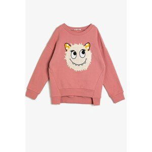 Koton Pink Girl Printed Sweatshirt