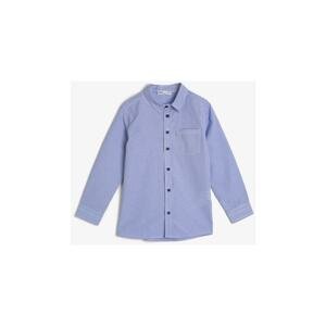 Koton Boy's Navy Blue Striped Shirt