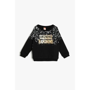 Koton Baby Boy Black Printed Sweatshirt