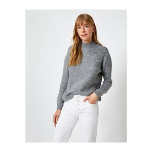 Koton Turtleneck Button Detailed Casual Cut Knitwear Sweater