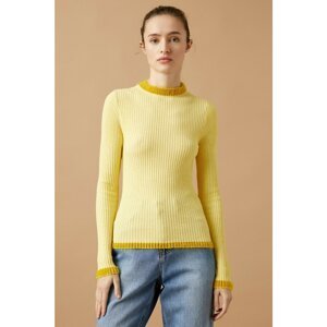 Koton Women's Crew Neck Yellow Knitwear Sweater