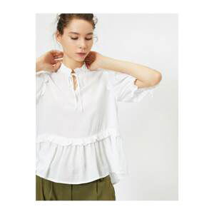 Koton Ruffle And Lace Detailed Loose Cut Blouse