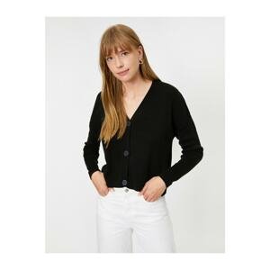 Koton Women's Button Detailed Long Sleeve Knitwear Cardigan