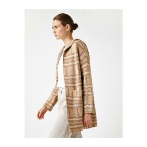Koton Hooded Knitwear Cardigan with Pocket