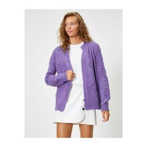 Koton Long Sleeve Crew Neck Cardigan