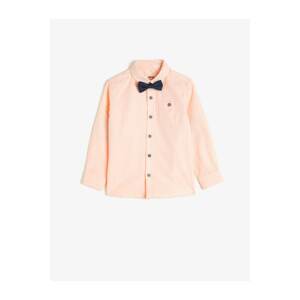 Koton Boy Pink Long Sleeve Bow Tie Shirt