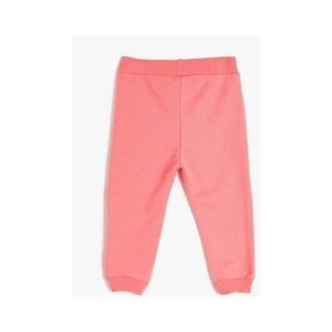Koton Girl Pink Cotton Animal Printed Printed Sweatpants