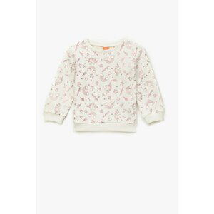 Koton Baby Girl Cotton Printed Crew Neck Long Sleeve Sweatshirt