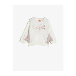 Koton Baby Girl Ecru Cotton Printed Sweatshirt