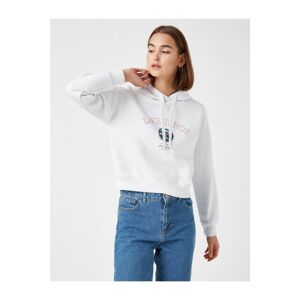 Koton Cotton Letter Printed Hoodie Sweatshirt