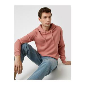 Koton Men's Pink Hoodie Sweatshirt