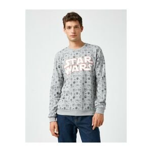 Koton Men's Gray Star Wars Licensed Crew Neck Sweatshirt