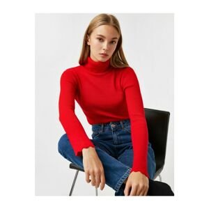 Koton Women's Red Turtleneck Basic Sweater