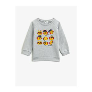 Koton Boys Gray Respect Life - Legislative Respect - Crew Neck Long Sleeve Printed Sweatshirt