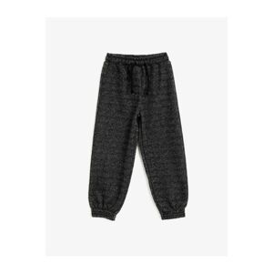 Koton Girl's Waist Tie Black Sweatpants