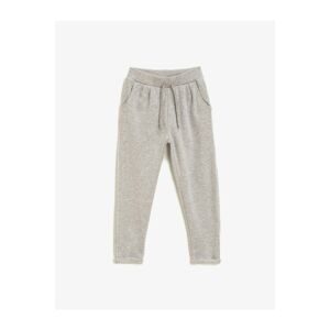 Koton Girls Gray Basic Tie Waist Sweatpants