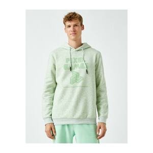 Koton Men's A.Green Printed Sweatshirt Hoodie