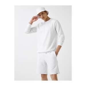 Koton Men's White Crew Neck Sweatshirt