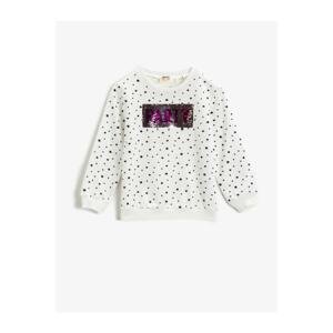 Koton Printed Sweatshirt Sequin Cotton