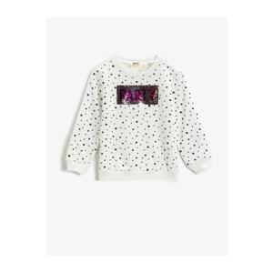 Koton Printed Sweatshirt Sequin Cotton