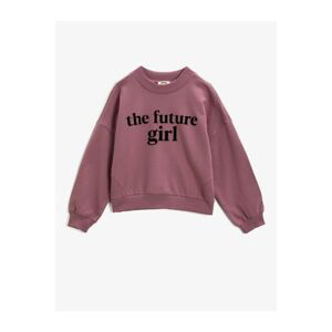 Koton Slogan Sweatshirt Cotton