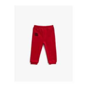 Koton Boy Red Cotton Sweatpants Printed