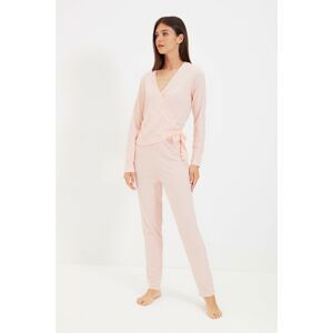 Trendyol Powder Double Breasted Knitted Pajamas Set