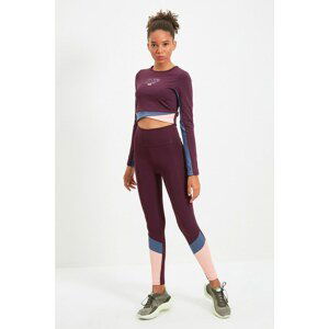 Trendyol Plum Color Block Gatherer Sports Leggings