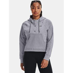 Under Armour Sweatshirt Rival Fleece Mesh Hoodie-GRY - Women's