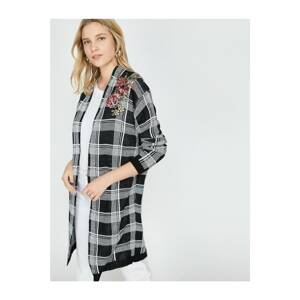 Koton Women's Checkered Knitwear Cardigan