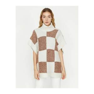 Koton Checkered Knitwear Poncho