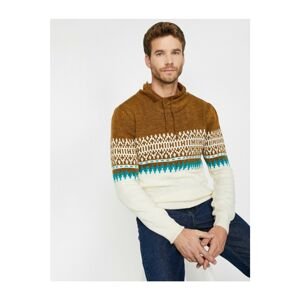 Koton Men's Ecru High Collar Sweater