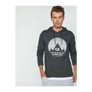 Koton Men's Gray Printed Sweatshirt