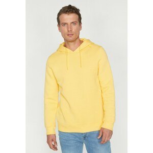 Koton Men's Yellow Hoodie Sweatshirt