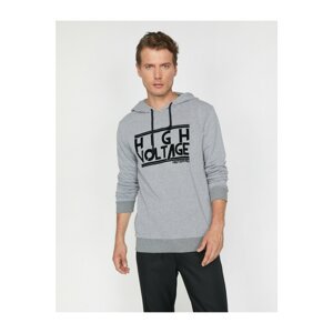 Koton Men's Gray Hooded Cotton Sweatshirt