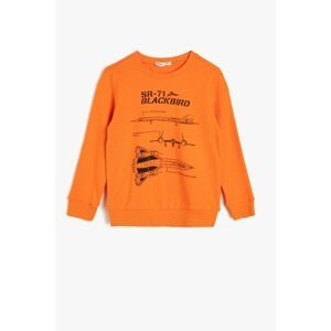 Koton Orange Boy Printed Sweatshirt