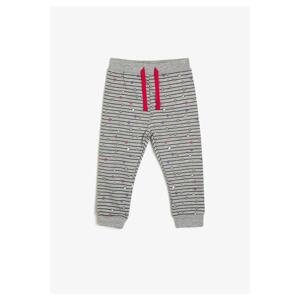 Koton Gray Baby Girl Printed Sweatpants