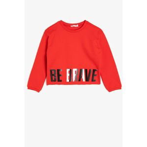 Koton Red Girl Printed Sweatshirt