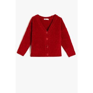 Koton Red Kids Button Detailed Cardigan