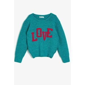 Koton Blue Girl Embroidered Sweater