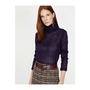 Koton Women's Purple Turtleneck Sweater