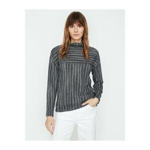 Koton Women's Gray Glitter Detailed Sweater