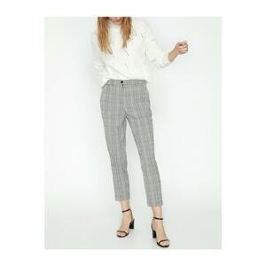 Koton Women's Gray Check Trousers