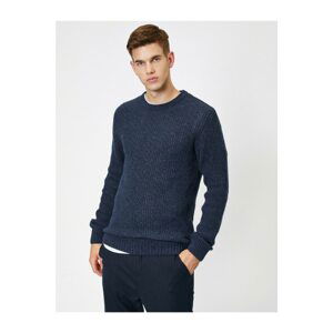 Koton Men's Navy Blue Crew Neck Knitwear Sweater