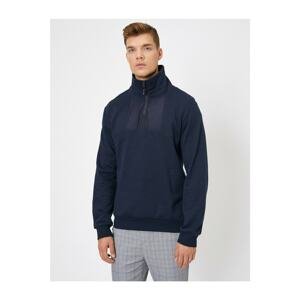 Koton Men's Navy Blue Zipper Detailed Sweatshirt